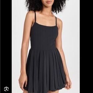 Outdoor Voices Exercise Dress Black Pleated Active Dress Built-In Shorts XS